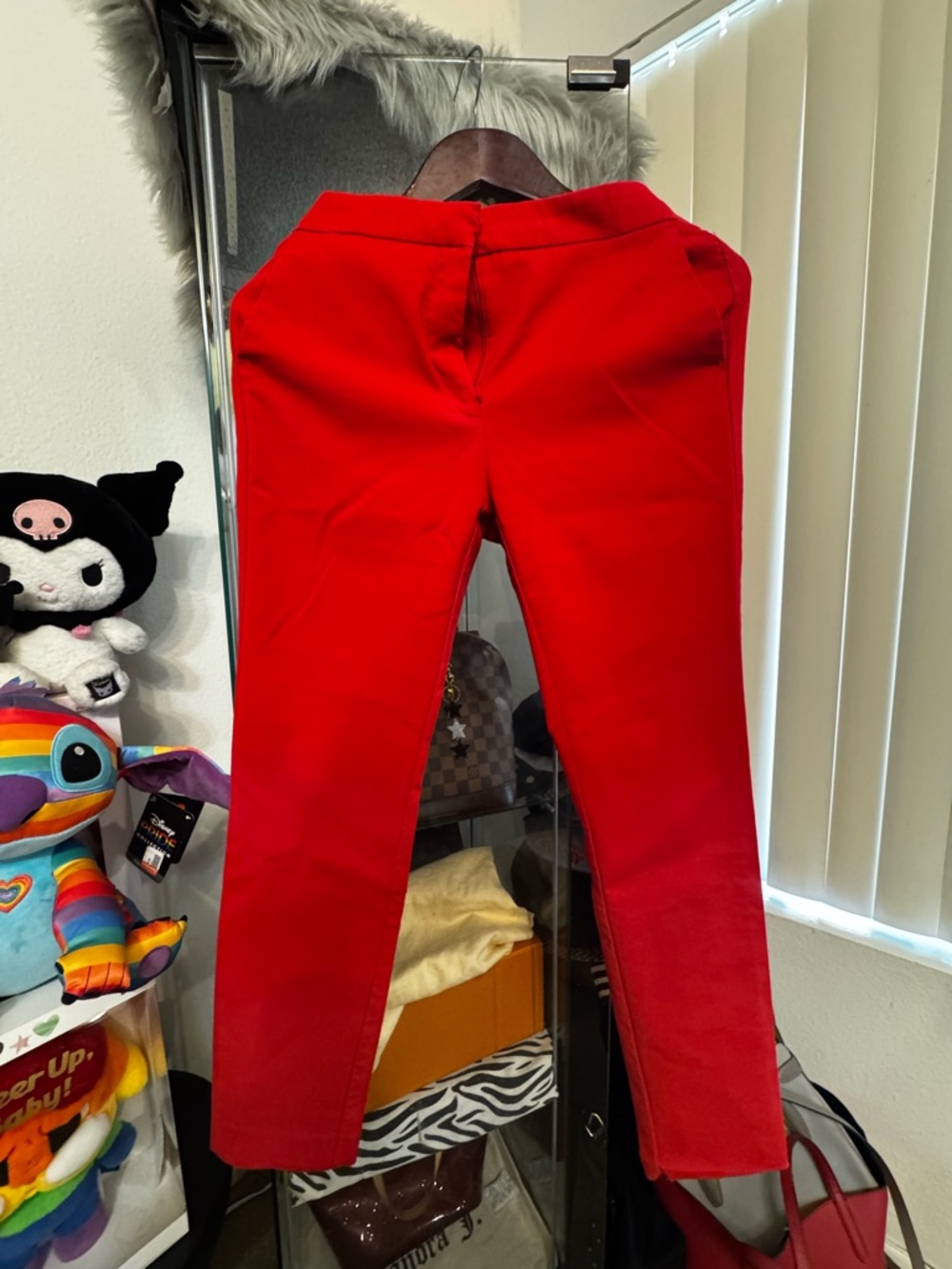 Zara Red Slim Stretch Pants